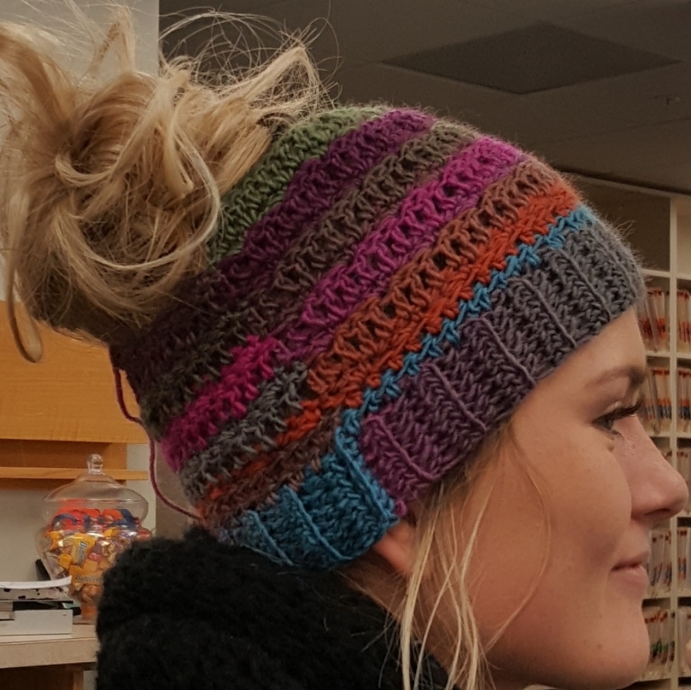 Messy bun hat